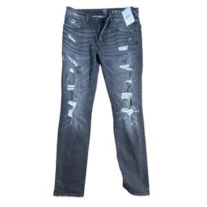 PRPS Windsor Tapered Skinny Stretch Black‎ Buckle Jeans $268 MEN'S SIZE 36X34